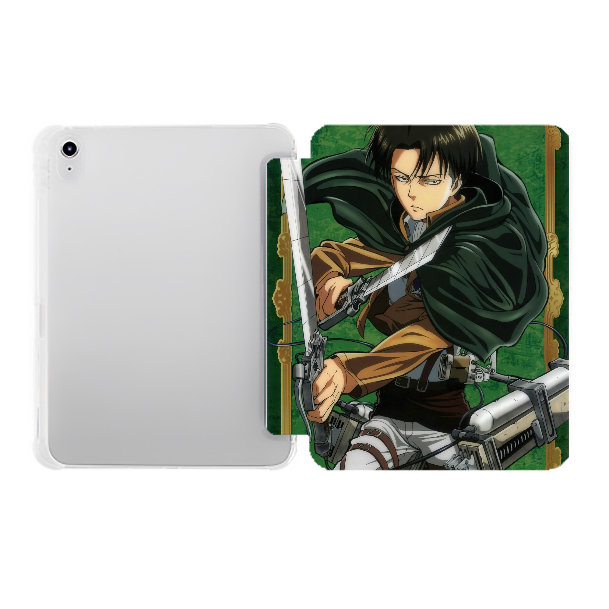 （画像用） 進撃の巨人 Attack on Titan IPad ケース ペン収納付き 三つ折りスタンド PUレザー×シリコン 対応機種9.5/10.5/10.9インチ